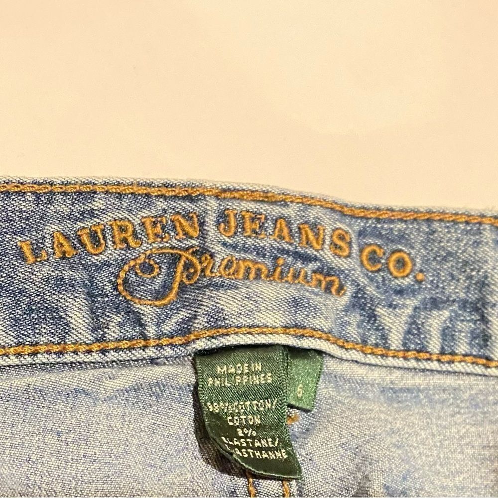 🛍️Lauren Jeans CO. Women’s Topered Leg Blue Jeans Petite Size 6💥 - Picture 9 of 10